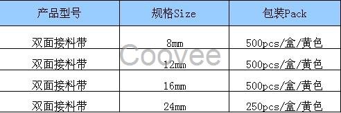 SMT接料帶8MM smt雙面黃色接料膠片8/12/16