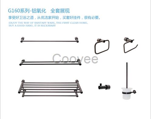 太空鋁衛(wèi)浴五金掛件套裝定制丨雙桿毛巾架生產(chǎn)廠家