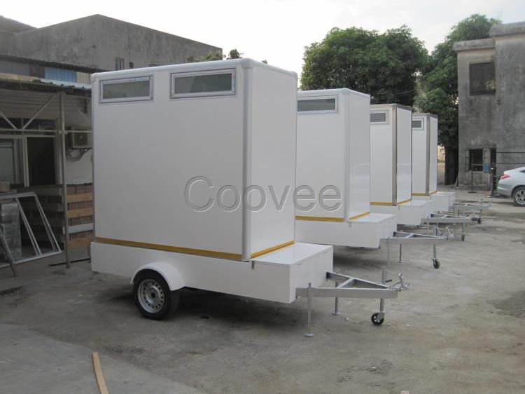 豪華不銹鋼復(fù)合材料拖車廁所出口南非歐洲中東儲污儲水太陽能