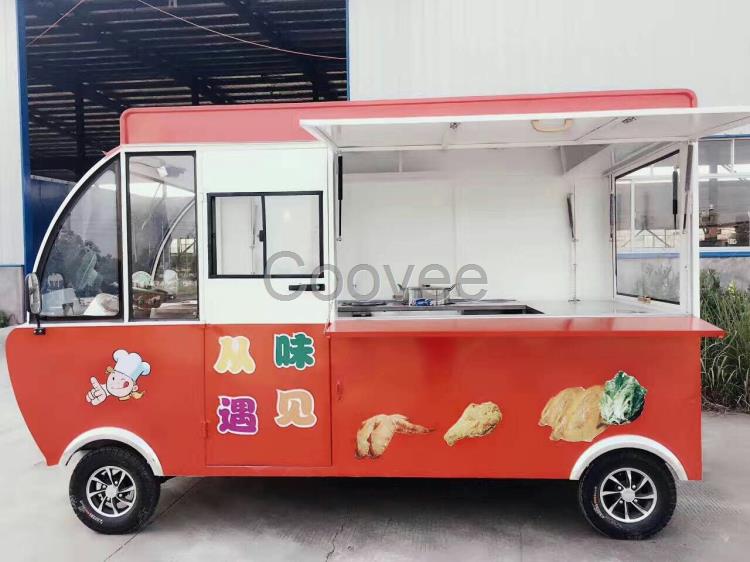 江西南昌供應電動自動售貨冷飲機攤位美食餐飲車可定制街頭早餐車