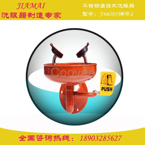 洗眼器不銹鋼壁掛式洗眼器噴涂JM6307河北洗眼器