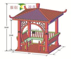 龍泉六角涼亭、南京典藏裝飾(圖)、實木六