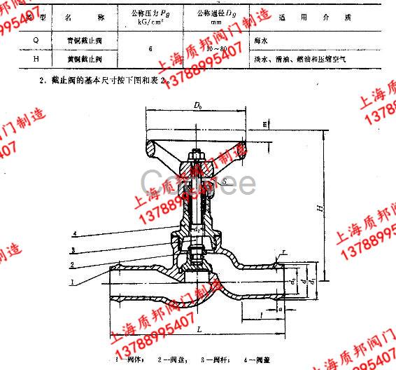 CB299-1977膠管接頭青銅和黃銅截止閥