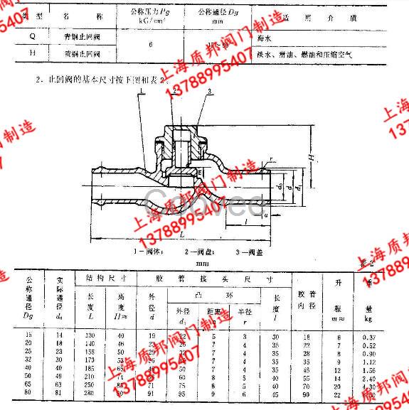 CB300-1977膠管接頭青銅和黃銅止回閥