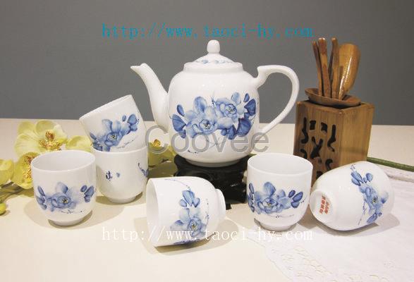 定制牡丹花茶具 景德鎮(zhèn)陶瓷 家居用品 酒店用品 定制陶瓷