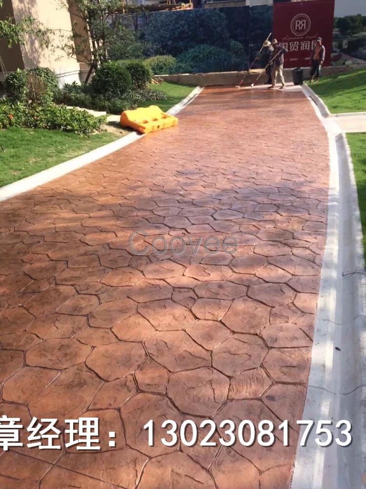 建甌壓花地坪彩色路面造型