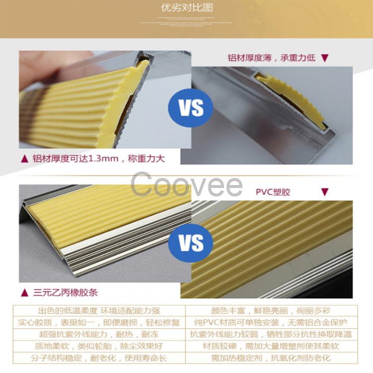 樓梯防滑條90度防滑條鋁合金樓梯防滑條彩色40X3mm