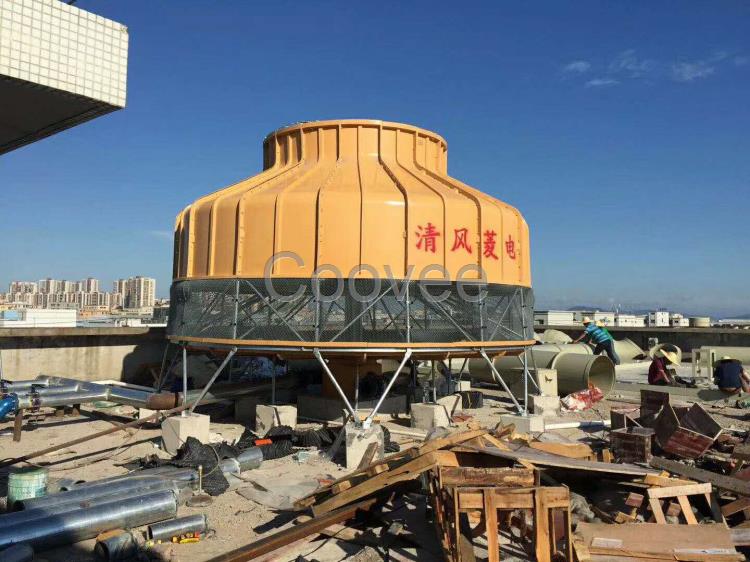 廠家供應低噪型逆流式自然通風工業型玻璃鋼冷卻塔