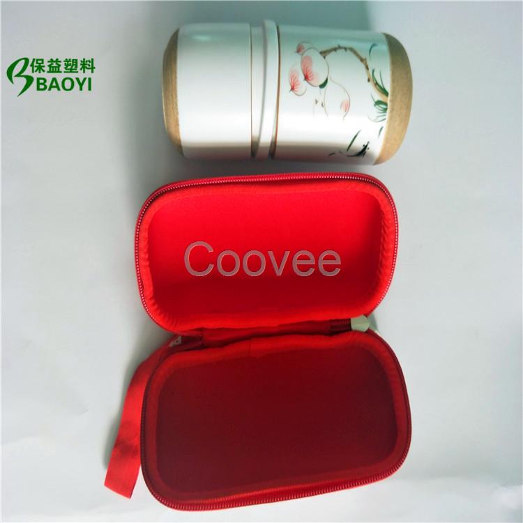 保益廠定制生產(chǎn)eva熱壓手提便攜式茶具包異形EVA深加工成形