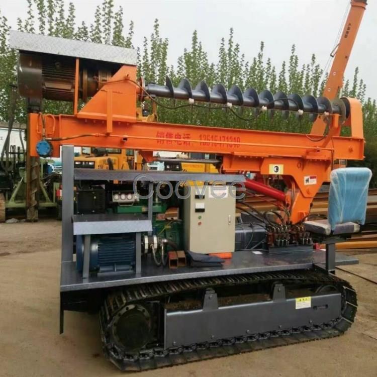 長螺旋履帶式建筑地基打樁機履帶式光伏電打樁機