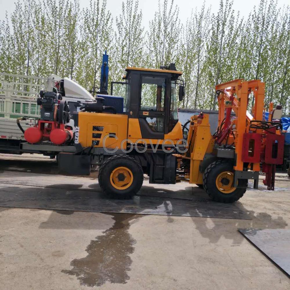 裝載打樁鉆孔一體液壓公路護欄打樁機