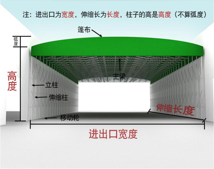 廠家定制移動(dòng)伸縮推拉棚鍍鋅鋼材質(zhì)信賴