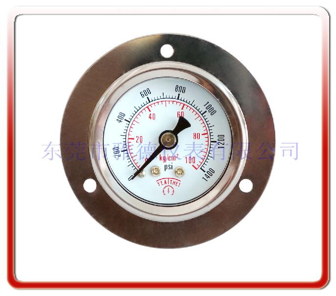 40MM軸向帶法蘭邊耐震油壓表 抗震壓力表 油壓表