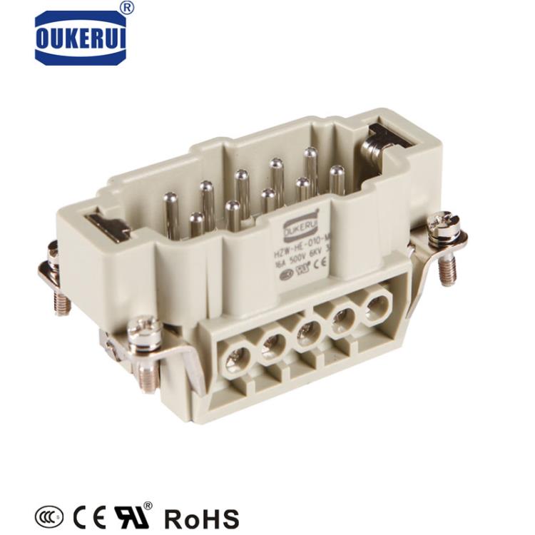 10芯航空插頭端子矩形HE-010-M 重載工業(yè)連接器