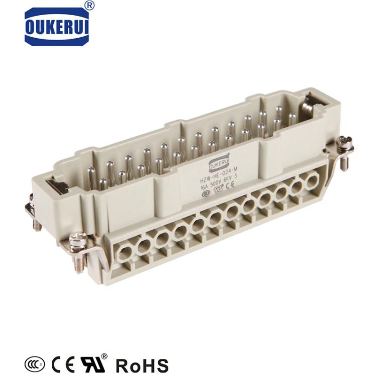 航空矩形插頭HE-024-M 重載連接器24芯