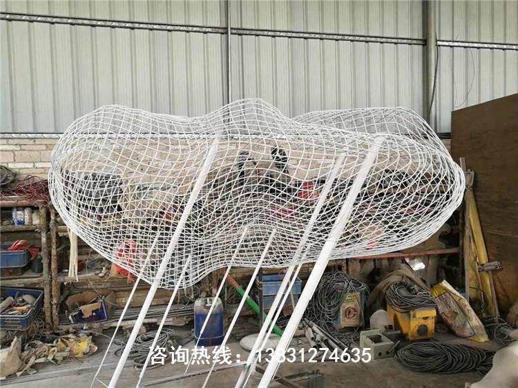 鐵藝白云雕塑 鋼絲編織云朵雕塑