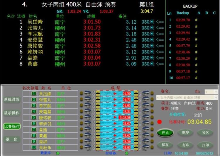 游泳比賽記時(shí)計(jì)分系統(tǒng)