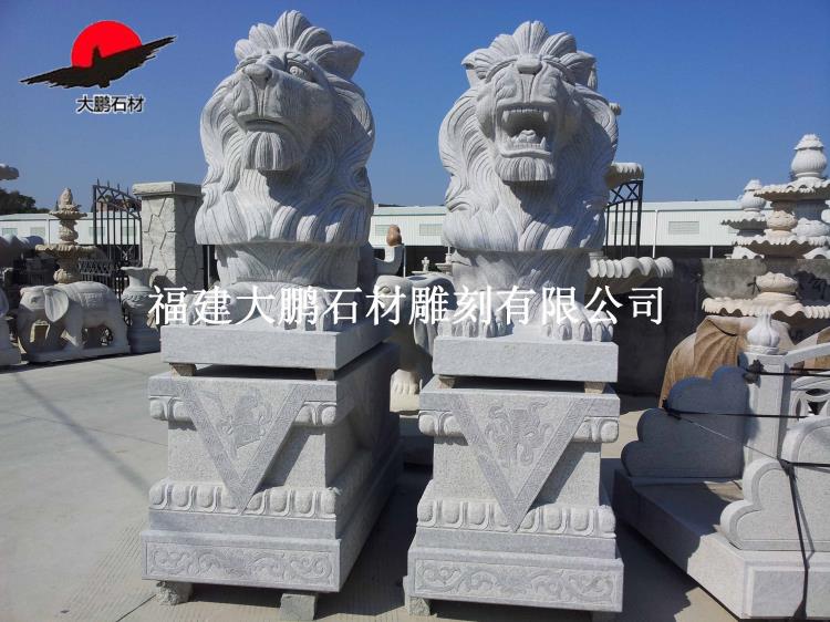 福建大鵬花崗巖石雕獅子 廠家直銷可定制