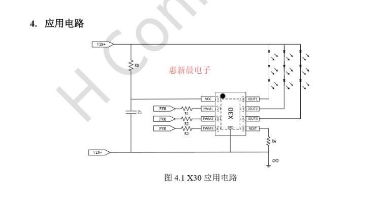 惠新晨12V24V單顆芯片三路輸出PWM調(diào)光LED恒流驅(qū)動(dòng)芯