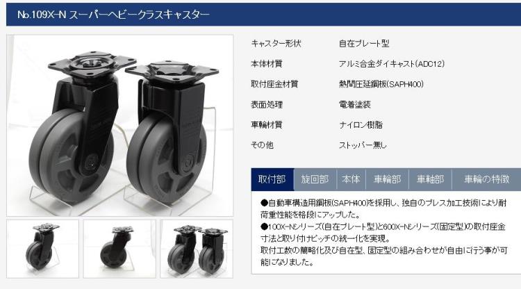 日本櫪木屋腳輪型號09X-N可承重800公斤