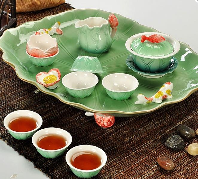 【精美贴花茶具】高白骨瓷茶具时尚礼品茶具