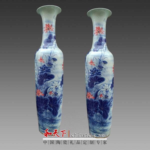 景德鎮陶瓷器手繪落地大花瓶酒店客廳插花開業裝飾擺件