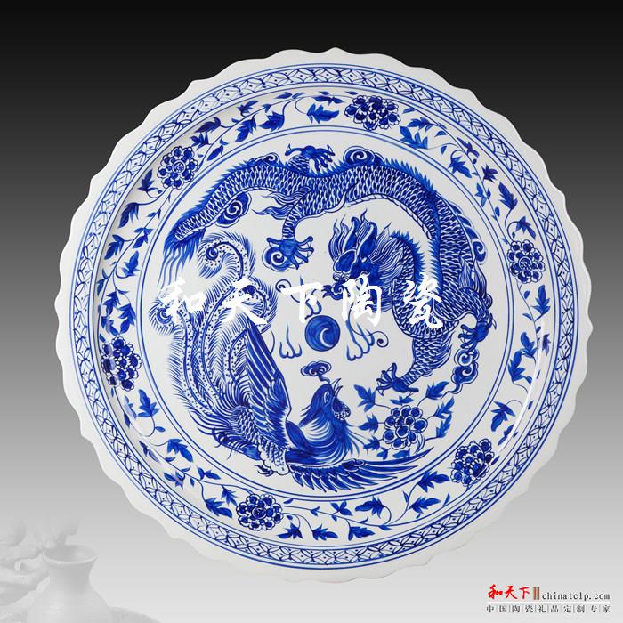 手繪陶瓷海鮮大盤創(chuàng)意大盤酒樓餐具超大盤子家宴排檔大號(hào)盤