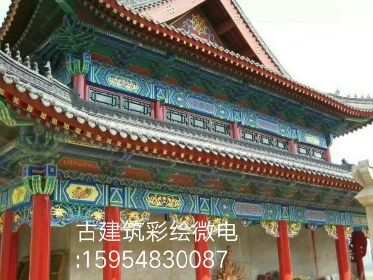 手绘古建筑彩绘油漆彩绘寺庙彩绘一麻五灰