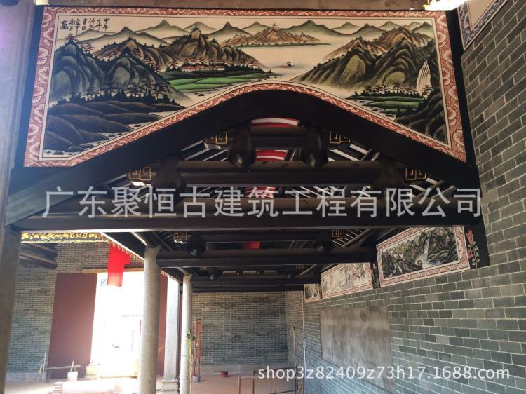 广东仿古建筑绘画施工祠堂彩绘凉亭彩绘