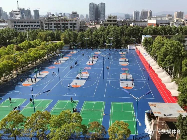 省級重點中學運動場~自然膠預制卷材