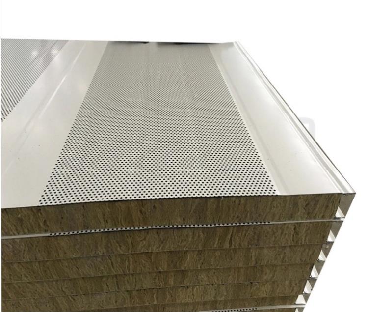 靜音室用彩鋼巖棉吸音板-彩鋼沖孔吸音板生產廠家