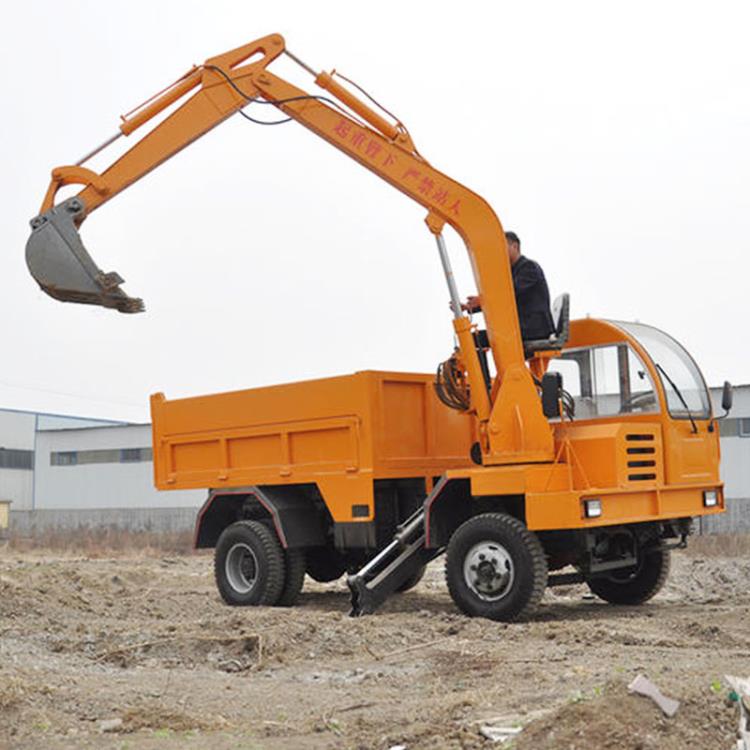 四驅(qū)四輪車隨車挖掘機 湖北挖沙多用途車載挖機