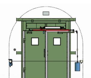 礦用行車風(fēng)門電液全自動(dòng)風(fēng)門軟硬連接動(dòng)力足