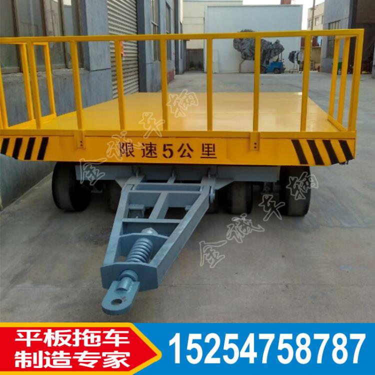 實心胎廠區(qū)平板拖車金誠廠家直銷工廠叉車半掛車