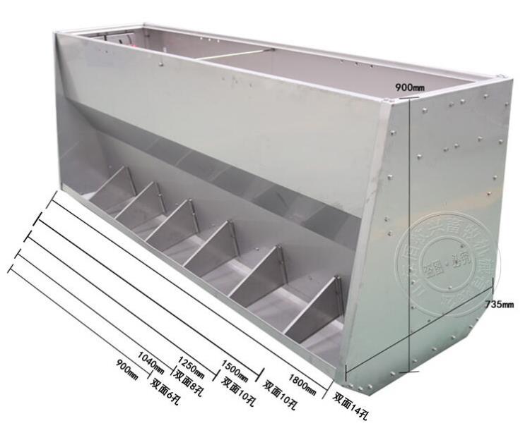 不銹鋼育肥豬自動(dòng)料槽山東佰牧興豬用料槽廠家小豬食槽