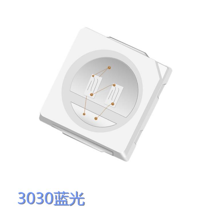 深圳現(xiàn)貨三安3030藍(lán)光燈珠高亮雙芯片發(fā)光二極管LED