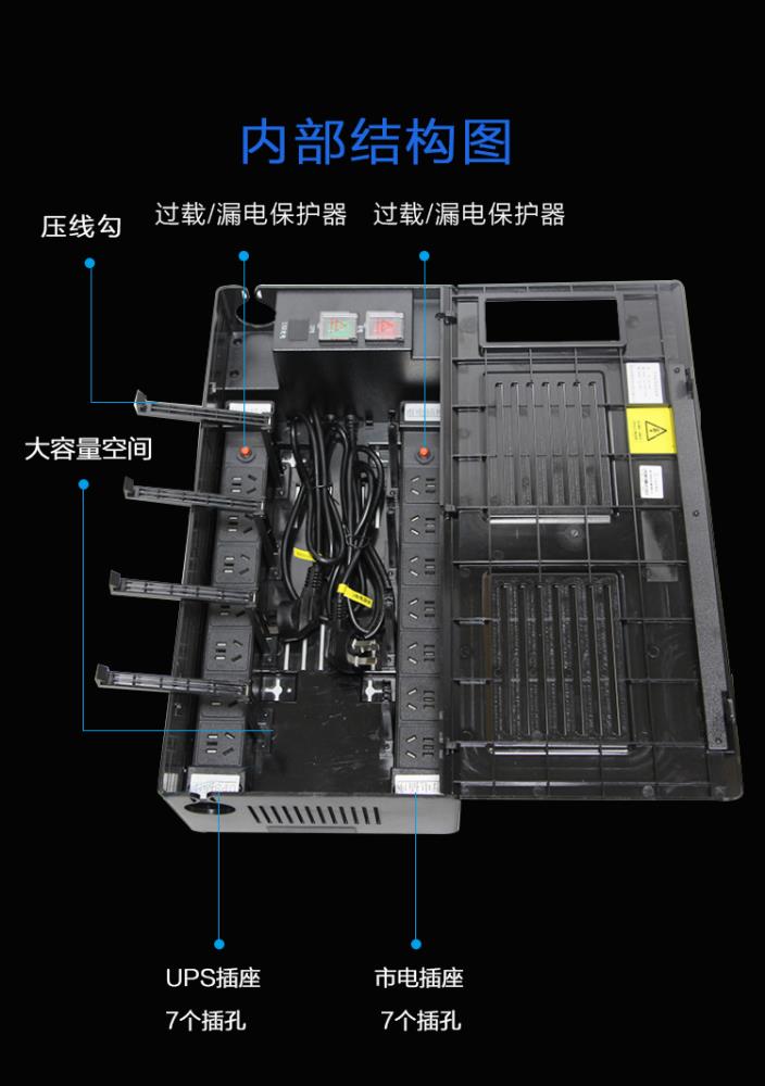 銀行柜臺線路整理盒多功能電源分理器銀行電源集中盒電源分離器