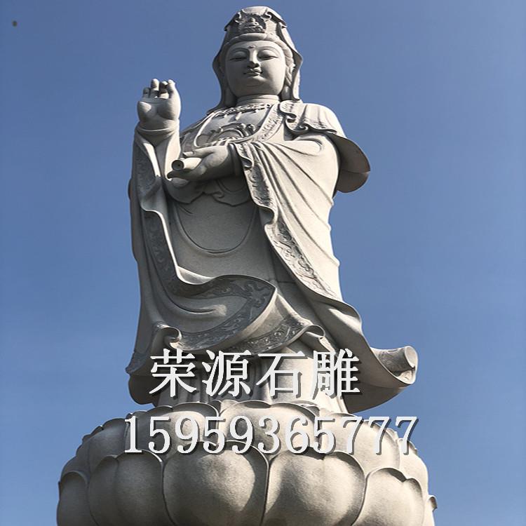 惠安榮源石雕觀音花崗巖石雕觀音菩薩像寺廟佛像雕刻