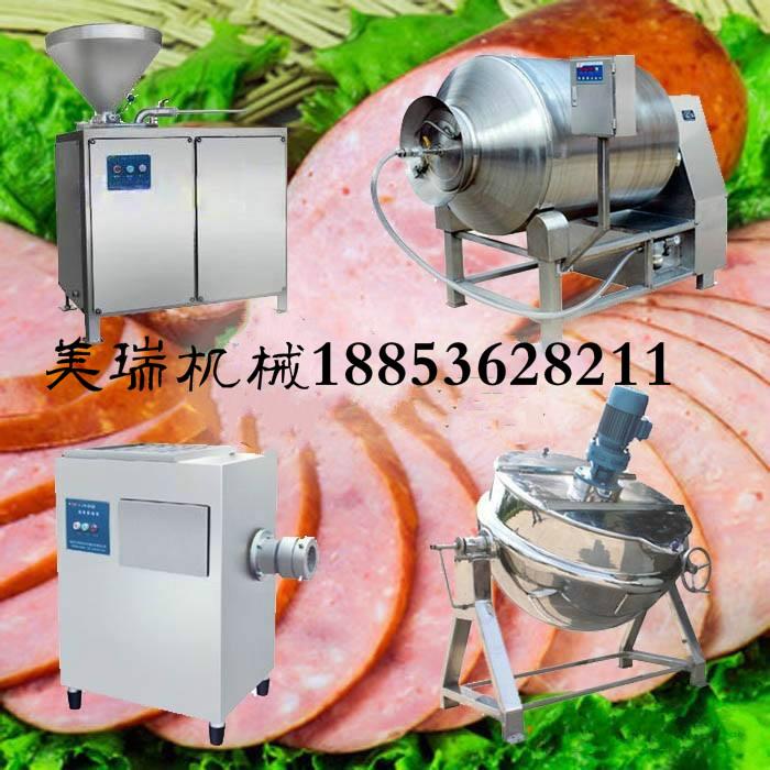 火山石烤腸加工生產線-大肉塊烤腸加工設備-全自動灌腸機