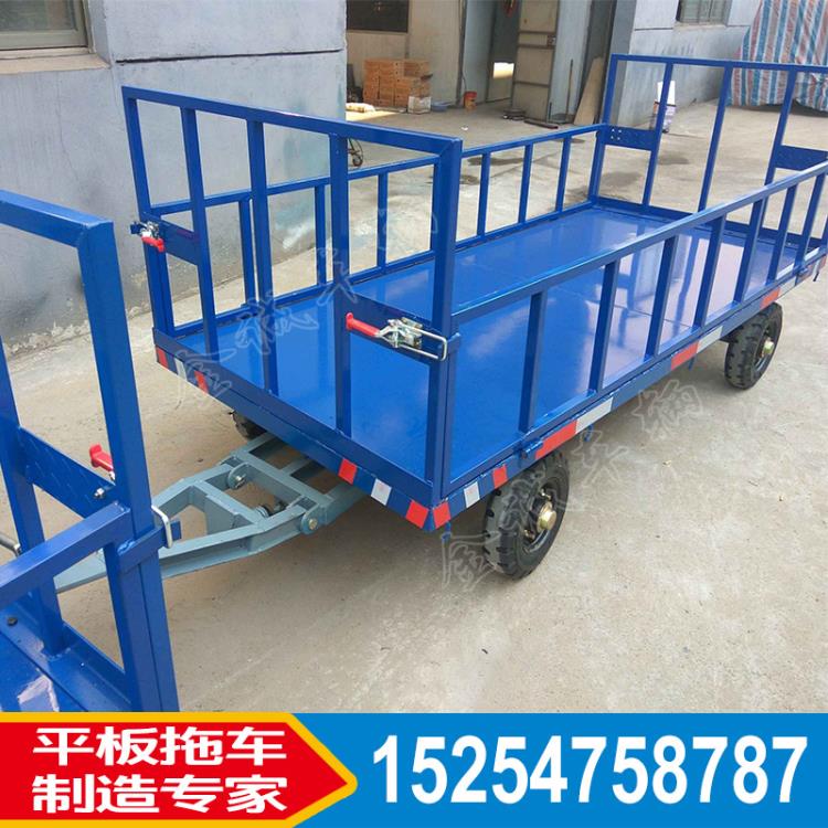 江蘇金誠倉庫搬運平板拖車 廠區實心胎板車